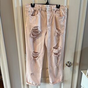 We The Free destroyed boyfriend Light Pink Denim size 30